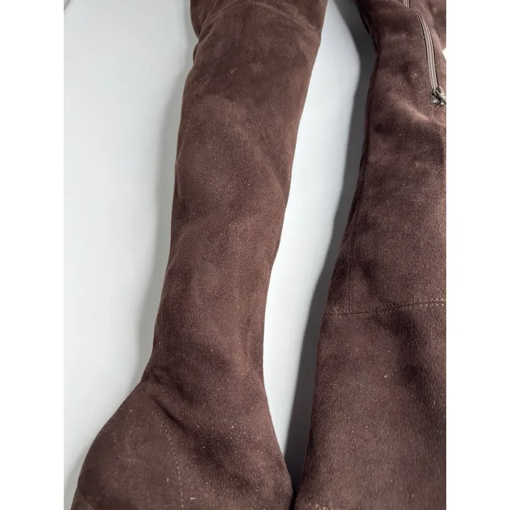 Jeffrey Campbell Parisah Brown Faux Suede Over the Knee Boot Women’s Size 6